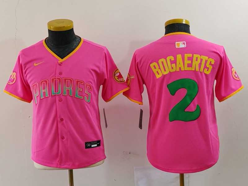 Youth San Diego Padres #2 Xander Bogaerts Pink Fashion Baseball Jersey->mlb youth jerseys->MLB Jersey